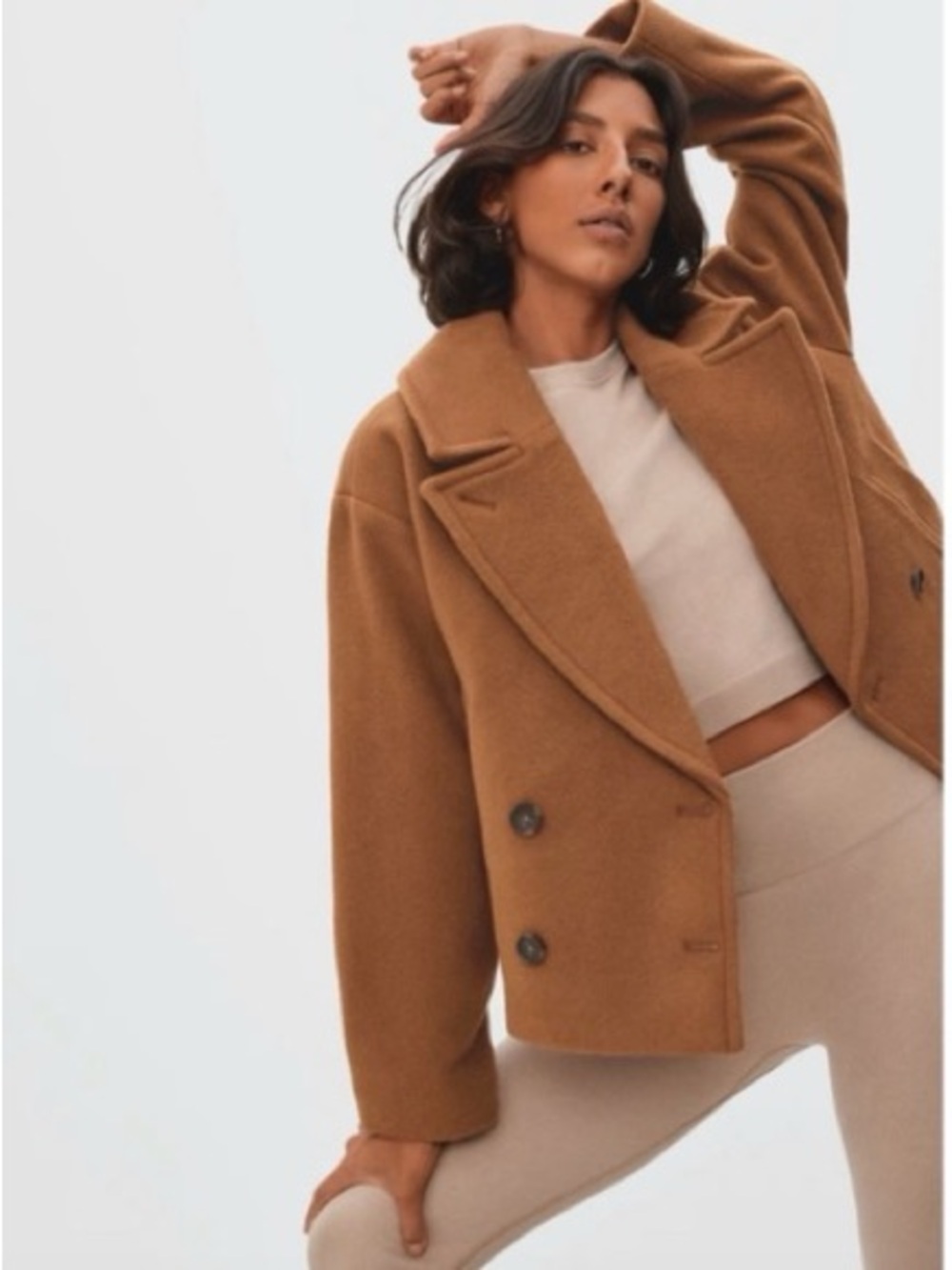 EVERLANE SZ MED REWOOL CROPPED PEA COAT